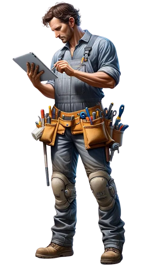 homme à tout faire entrain de faire une soumission